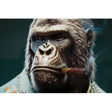 MALOWANY OBRAZ NA PŁÓTNIE LAKIEROWANY KONGY -B- Z RAMĄ 62X4X92 cm